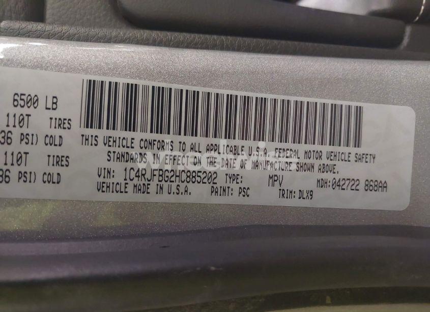 Photo 9 of 2017 Jeep Grand CHEROKEE LIMITED 4X4 (VIN 1C4RJFBG2HC885202)