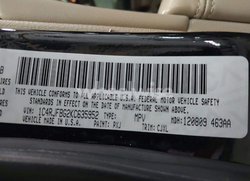 Photo 9 of 2019 Jeep Grand CHEROKEE LIMITED 4X4 (VIN 1C4RJFBG2KC635952)