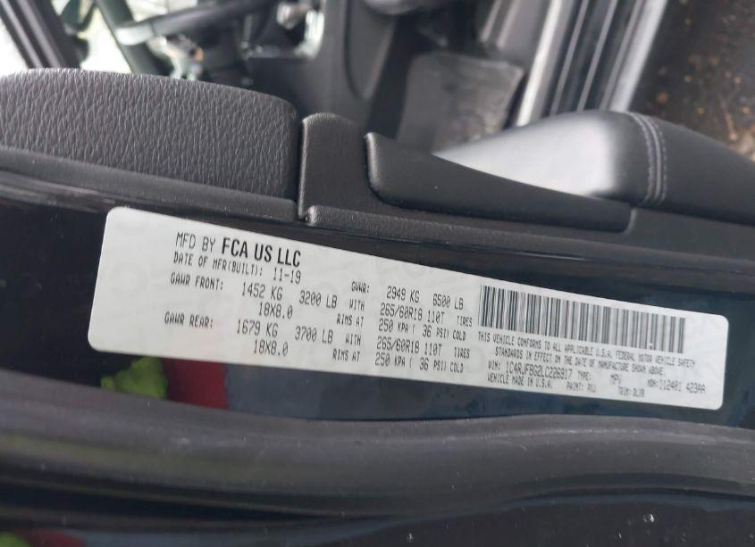 Photo 9 of 2020 Jeep Grand CHEROKEE LIMITED 4X4 (VIN 1C4RJFBG2LC226917)