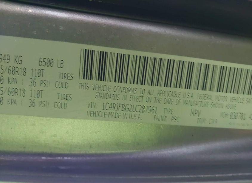 Photo 9 of 2020 Jeep Grand CHEROKEE LIMITED 4X4 (VIN 1C4RJFBG2LC287961)