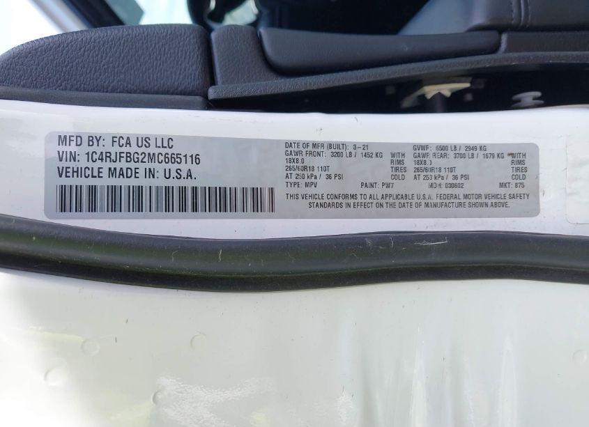 Photo 9 of 2021 Jeep Grand CHEROKEE LIMITED 4X4 (VIN 1C4RJFBG2MC665116)