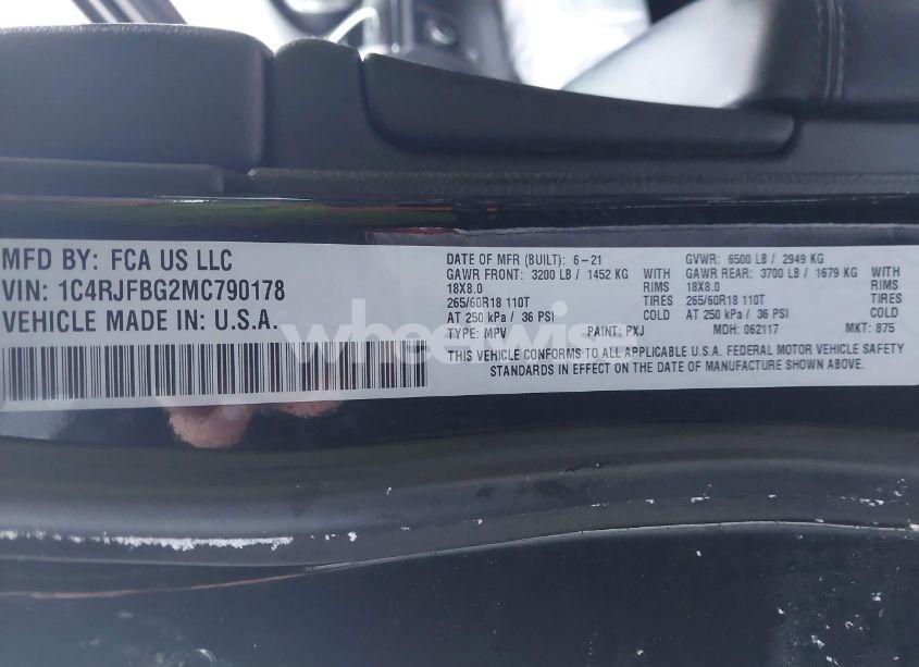 Photo 9 of 2021 Jeep Grand CHEROKEE LIMITED 4X4 (VIN 1C4RJFBG2MC790178)