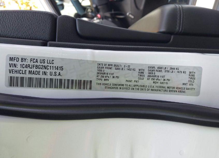 Photo 9 of 2022 Jeep Grand CHEROKEE LIMITED (VIN 1C4RJFBG2NC111415)