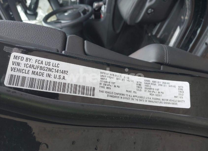 Photo 9 of 2022 Jeep Grand CHEROKEE WK LIMITED 4X4 (VIN 1C4RJFBG2NC141482)