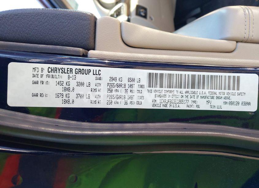 Photo 9 of 2014 Jeep Grand CHEROKEE LIMITED (VIN 1C4RJFBG3EC265177)