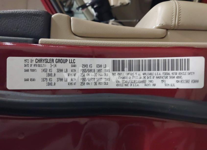 Photo 9 of 2014 Jeep Grand CHEROKEE LIMITED (VIN 1C4RJFBG3EC480882)