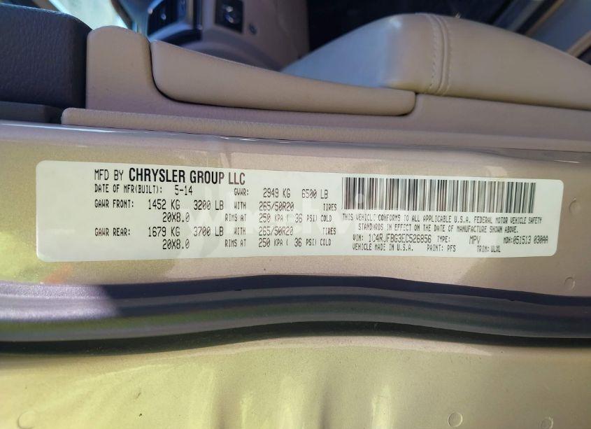 Photo 9 of 2014 Jeep Grand CHEROKEE LIMITED (VIN 1C4RJFBG3EC526856)