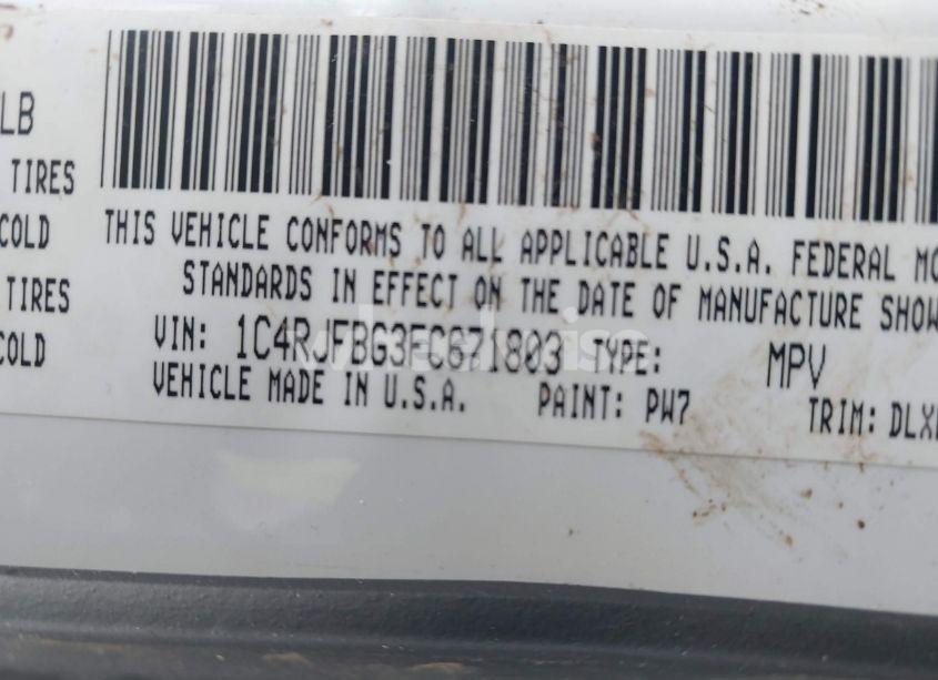 Photo 9 of 2015 Jeep Grand CHEROKEE LIMITED (VIN 1C4RJFBG3FC671803)