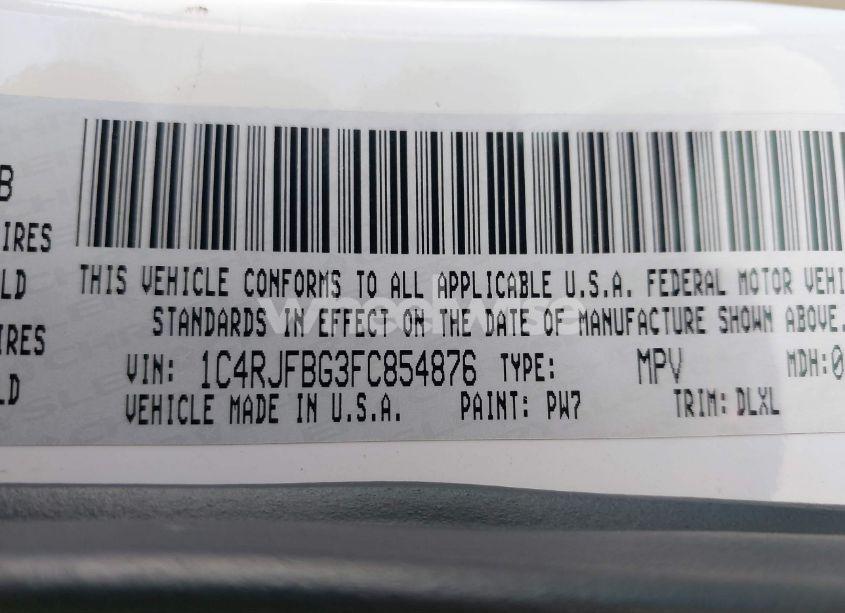 Photo 9 of 2015 Jeep Grand CHEROKEE LIMITED (VIN 1C4RJFBG3FC854876)