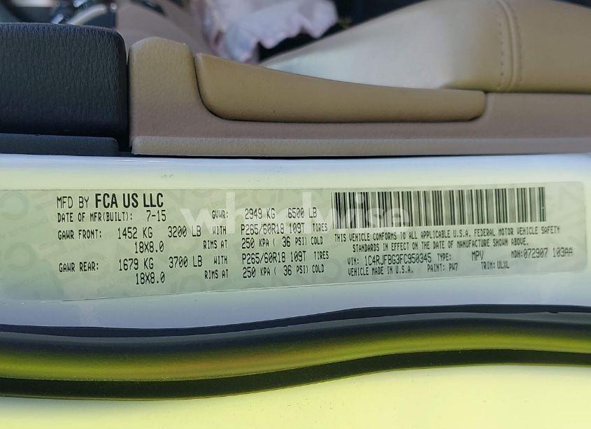 Photo 9 of 2015 Jeep Grand CHEROKEE LIMITED (VIN 1C4RJFBG3FC950345)