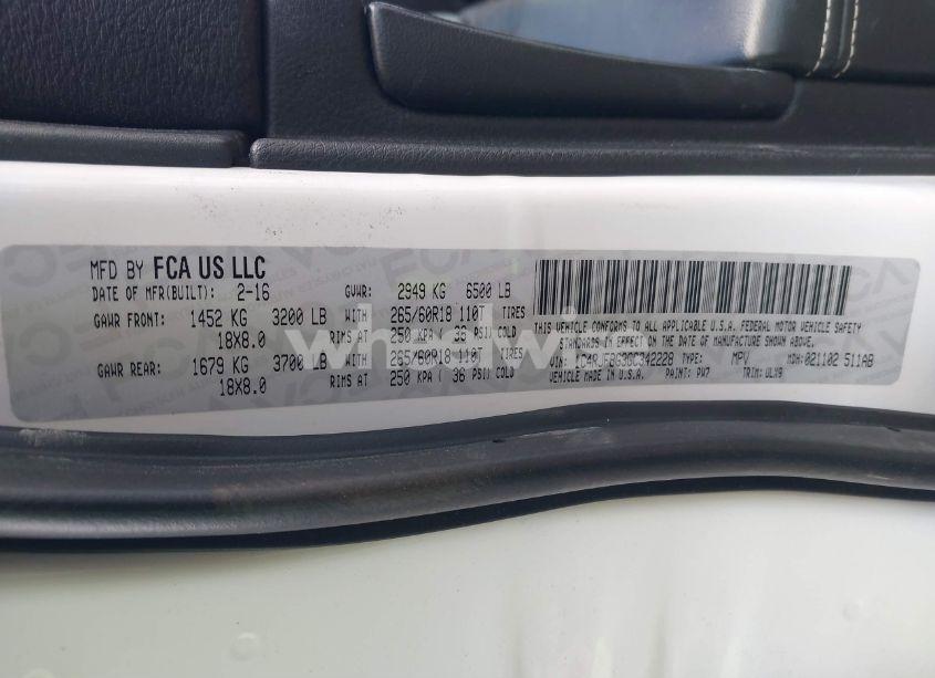 Photo 9 of 2016 Jeep Grand CHEROKEE LIMITED (VIN 1C4RJFBG3GC342228)