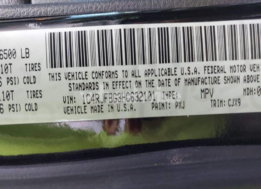 Photo 9 of 2017 Jeep Grand CHEROKEE LIMITED 4X4 (VIN 1C4RJFBG3HC632101)