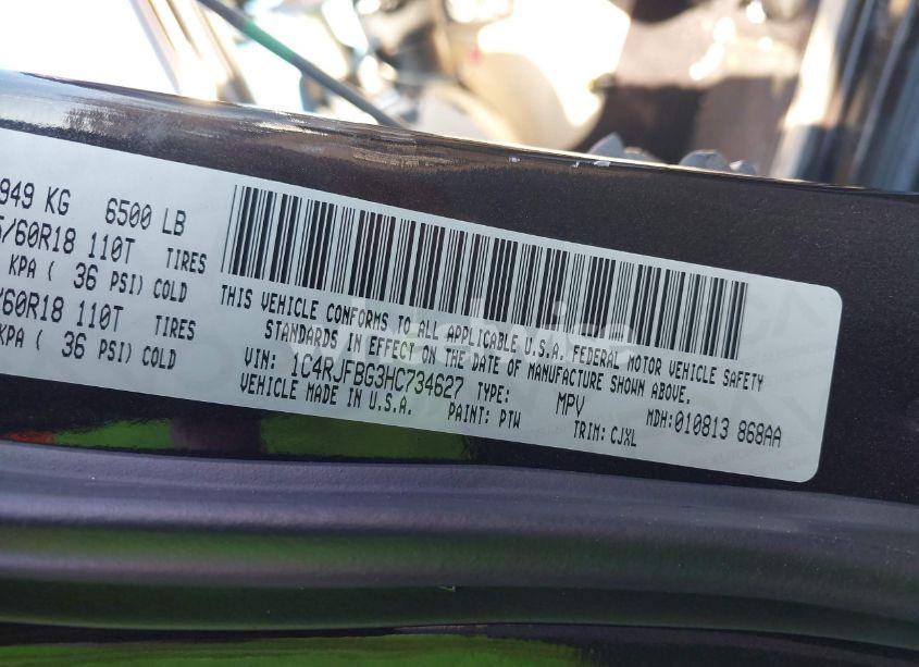 Photo 9 of 2017 Jeep Grand CHEROKEE LIMITED 4X4 (VIN 1C4RJFBG3HC734627)