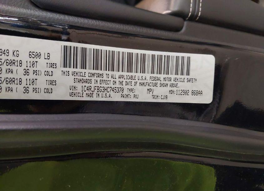 Photo 9 of 2017 Jeep Grand CHEROKEE LIMITED 4X4 (VIN 1C4RJFBG3HC745370)