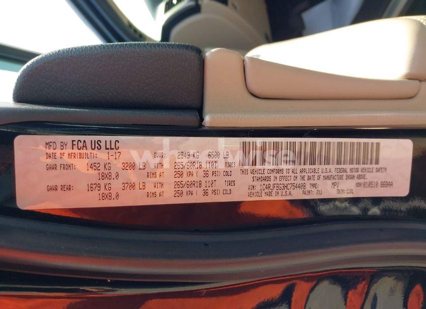 Photo 9 of 2017 Jeep Grand CHEROKEE LIMITED 4X4 (VIN 1C4RJFBG3HC754408)