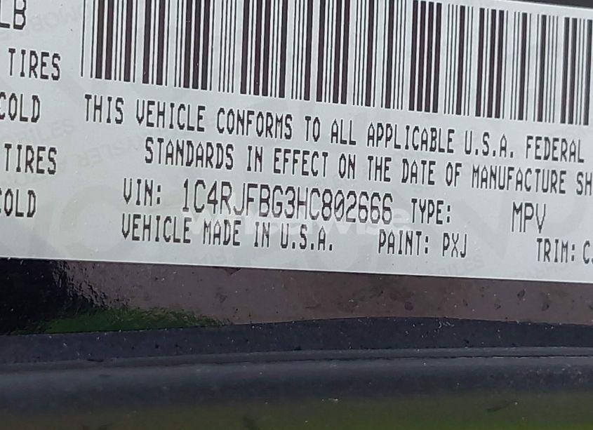 Photo 9 of 2017 Jeep Grand CHEROKEE LIMITED 4X4 (VIN 1C4RJFBG3HC802666)