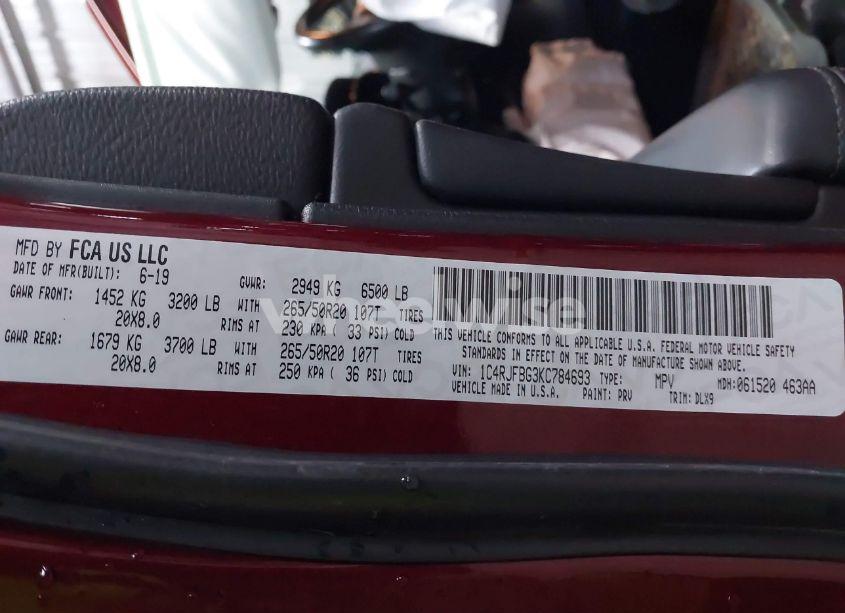 Photo 9 of 2019 Jeep Grand CHEROKEE LIMITED 4X4 (VIN 1C4RJFBG3KC784693)