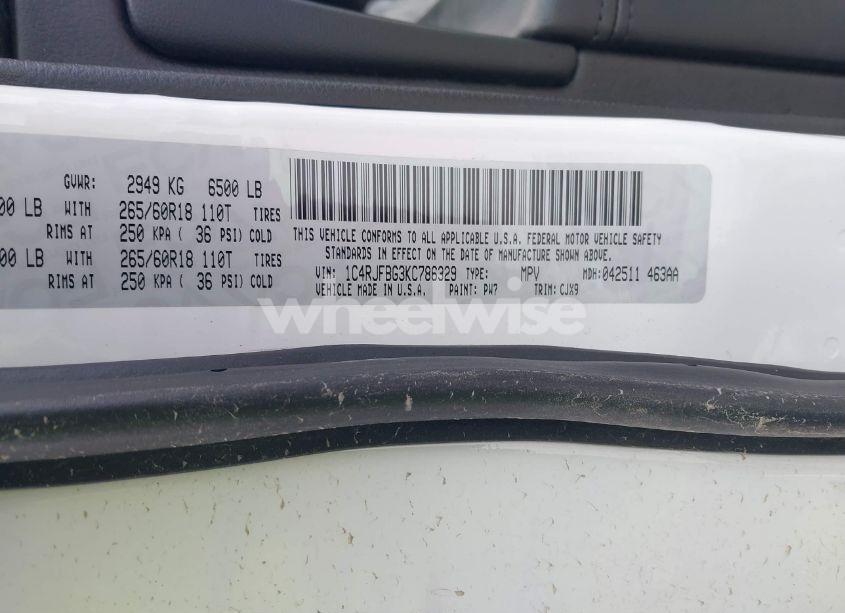 Photo 9 of 2019 Jeep Grand CHEROKEE LIMITED 4X4 (VIN 1C4RJFBG3KC786329)