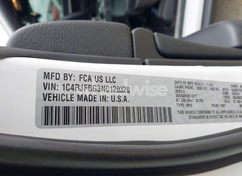 Photo 9 of 2022 Jeep Grand CHEROKEE WK LIMITED 4X4 (VIN 1C4RJFBG3NC120320)