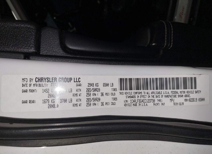 Photo 9 of 2014 Jeep Grand CHEROKEE LIMITED (VIN 1C4RJFBG4EC123730)