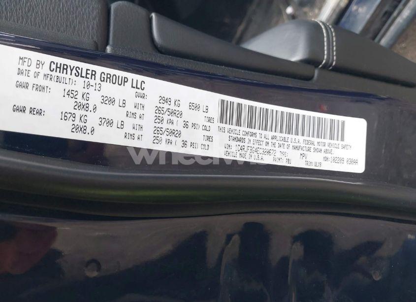 Photo 9 of 2014 Jeep Grand CHEROKEE LIMITED (VIN 1C4RJFBG4EC320672)