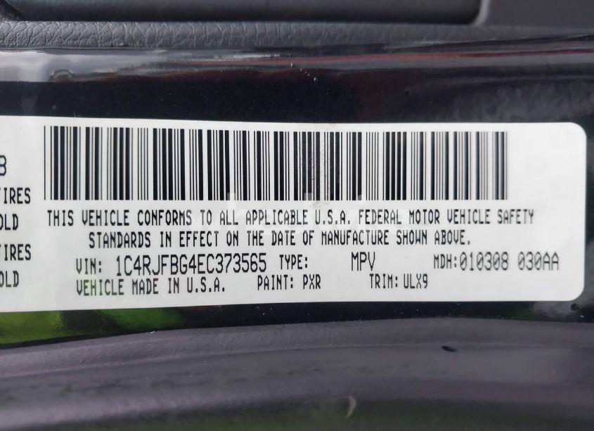 Photo 9 of 2014 Jeep Grand CHEROKEE LIMITED (VIN 1C4RJFBG4EC373565)