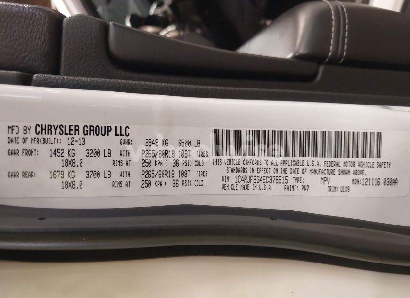 Photo 9 of 2014 Jeep Grand CHEROKEE LIMITED (VIN 1C4RJFBG4EC376515)