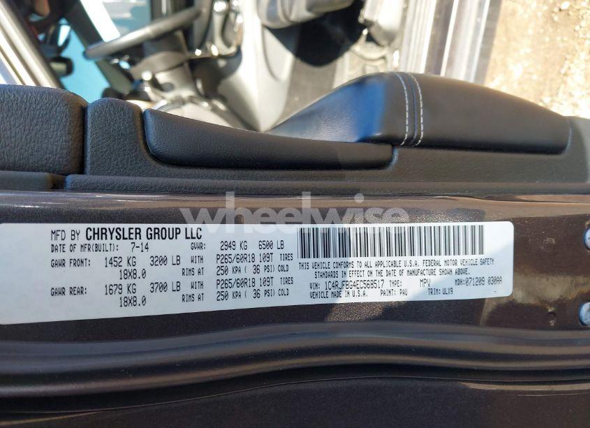 Photo 9 of 2014 Jeep Grand CHEROKEE LIMITED (VIN 1C4RJFBG4EC568517)