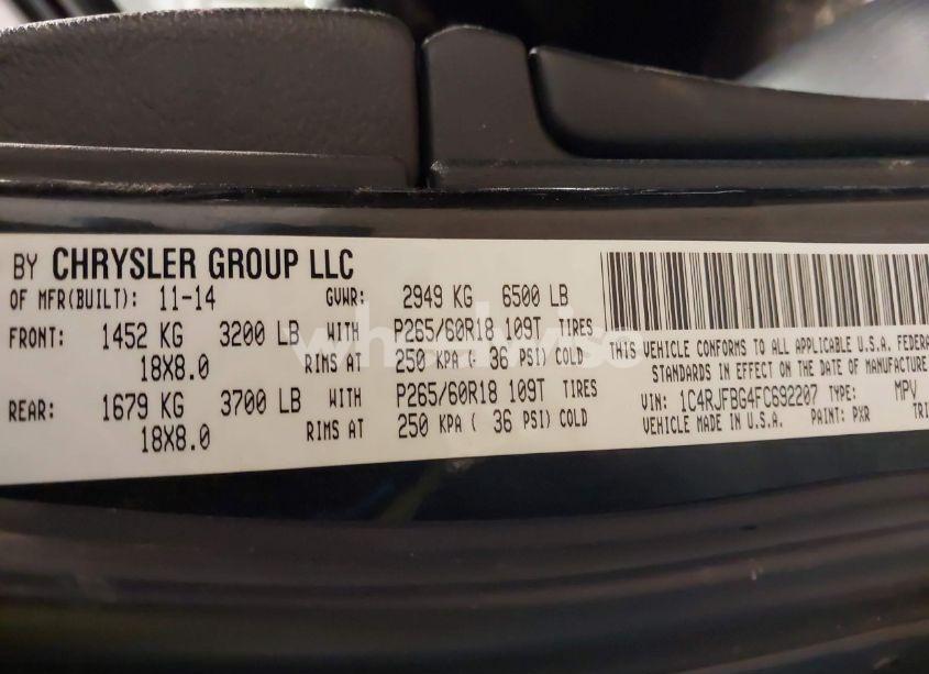 Photo 9 of 2015 Jeep Grand CHEROKEE LIMITED (VIN 1C4RJFBG4FC692207)