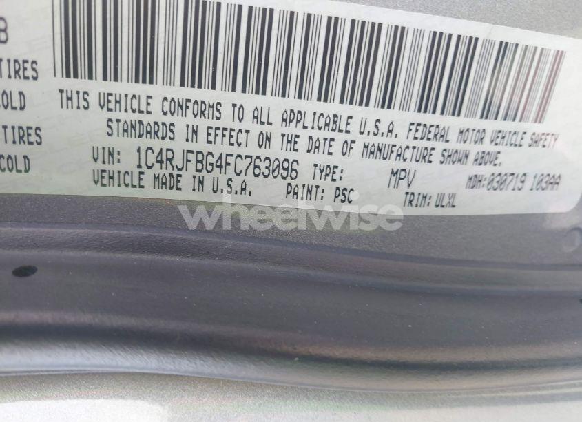 Photo 9 of 2015 Jeep Grand CHEROKEE LIMITED (VIN 1C4RJFBG4FC763096)