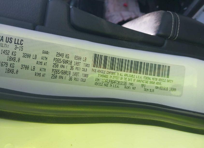 Photo 9 of 2015 Jeep Grand CHEROKEE LIMITED (VIN 1C4RJFBG4FC812135)