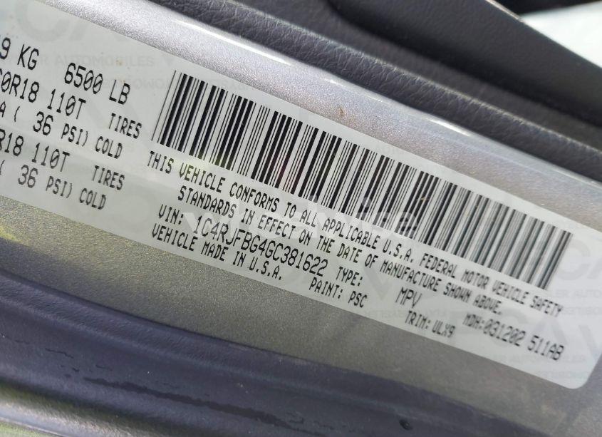 Photo 9 of 2016 Jeep Grand CHEROKEE LIMITED (VIN 1C4RJFBG4GC381622)