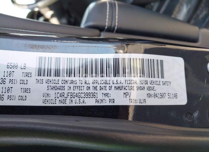 Photo 9 of 2016 Jeep Grand CHEROKEE LIMITED (VIN 1C4RJFBG4GC399361)