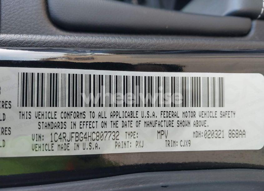 Photo 9 of 2017 Jeep Grand CHEROKEE LIMITED 4X4 (VIN 1C4RJFBG4HC807732)