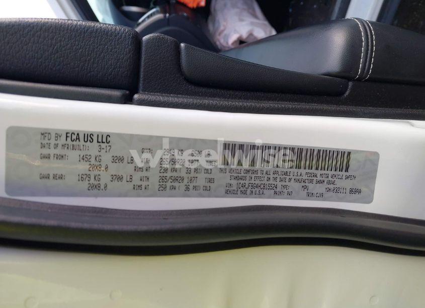 Photo 9 of 2017 Jeep Grand CHEROKEE LIMITED 4X4 (VIN 1C4RJFBG4HC815524)