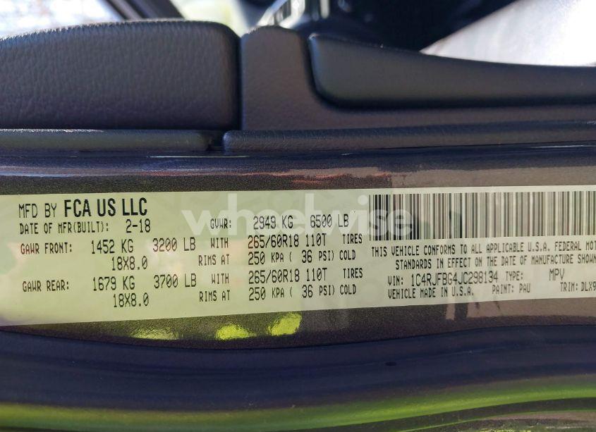 Photo 9 of 2018 Jeep Grand CHEROKEE LIMITED 4X4 (VIN 1C4RJFBG4JC298134)