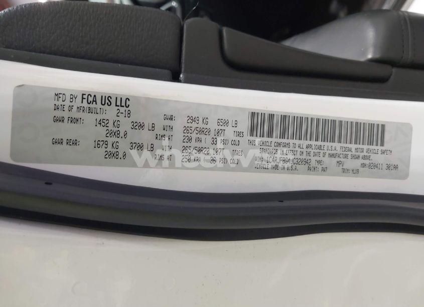 Photo 9 of 2018 Jeep Grand CHEROKEE STERLING EDITION 4X4 (VIN 1C4RJFBG4JC320942)