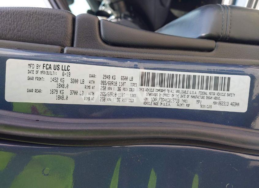 Photo 9 of 2019 Jeep Grand CHEROKEE LIMITED 4X4 (VIN 1C4RJFBG4KC815739)