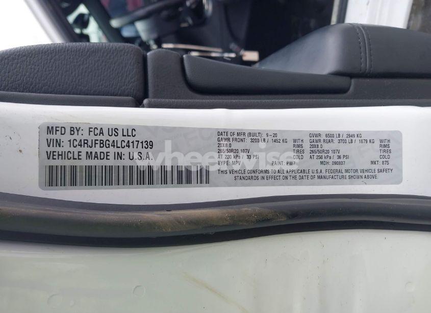 Photo 9 of 2020 Jeep Grand CHEROKEE LIMITED X 4X4 (VIN 1C4RJFBG4LC417139)