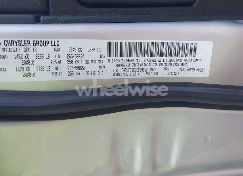 Photo 9 of 2013 Jeep Grand CHEROKEE LIMITED (VIN 1C4RJFBG5DC639867)