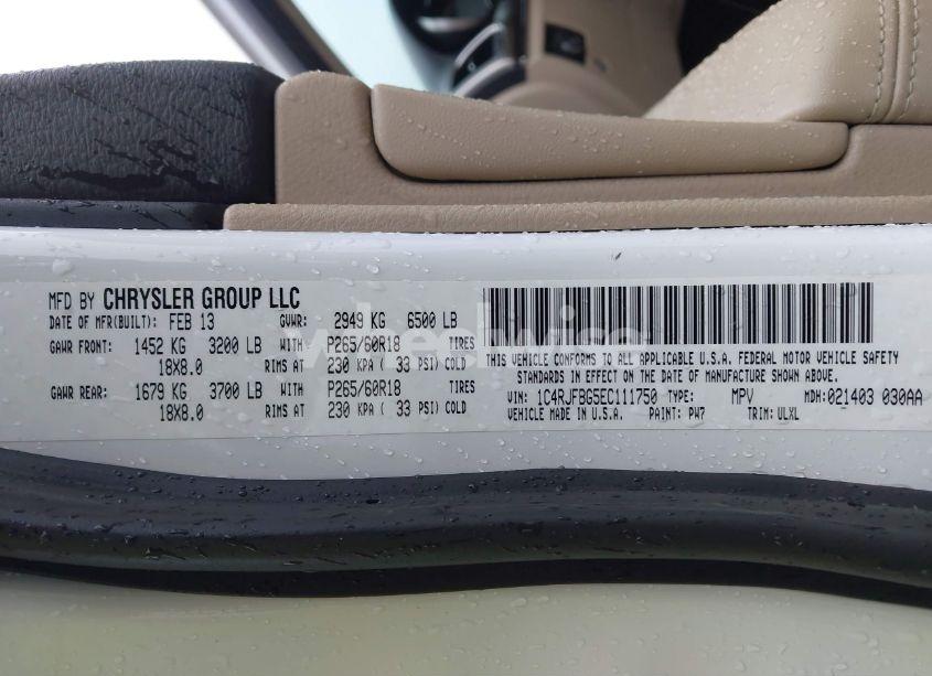 Photo 9 of 2014 Jeep Grand CHEROKEE LIMITED (VIN 1C4RJFBG5EC111750)