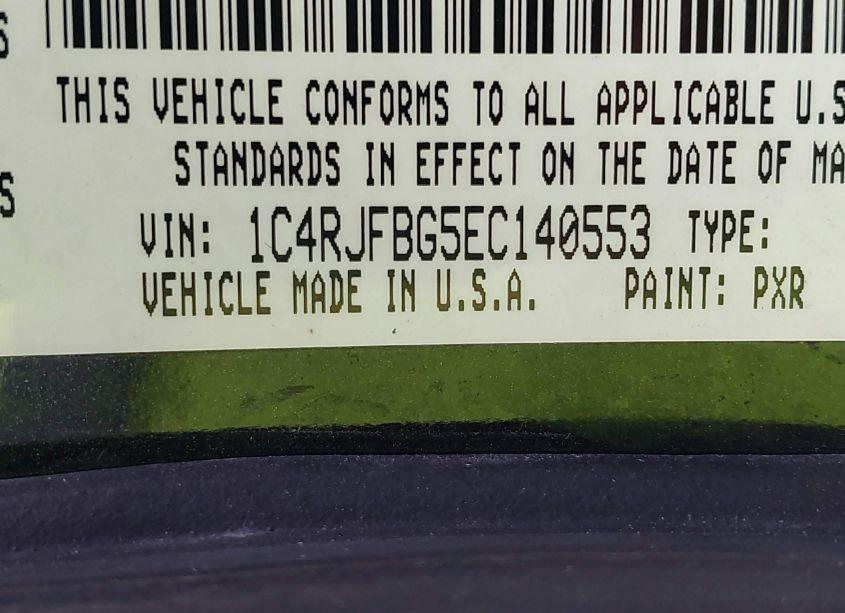 Photo 9 of 2014 Jeep Grand CHEROKEE LIMITED (VIN 1C4RJFBG5EC140553)