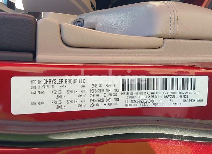 Photo 9 of 2014 Jeep Grand CHEROKEE LIMITED (VIN 1C4RJFBG5EC216014)