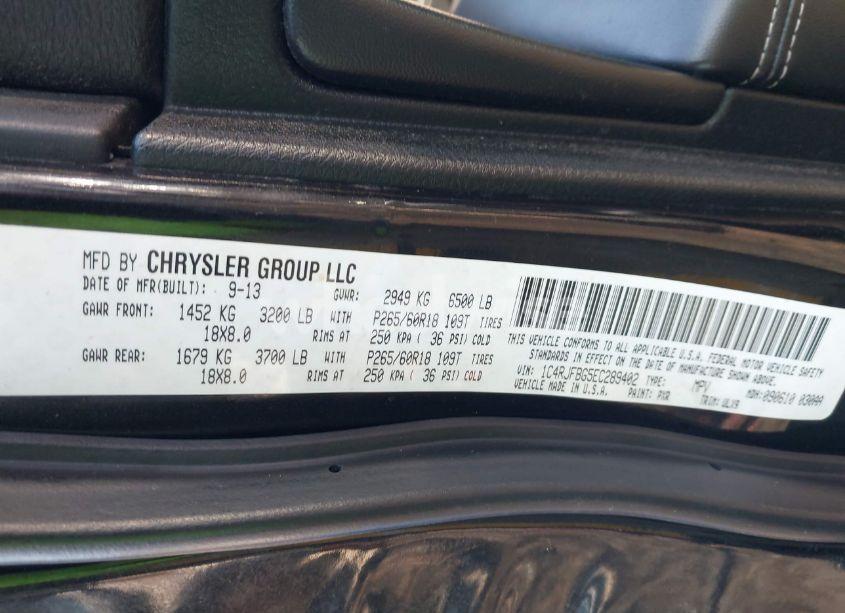 Photo 9 of 2014 Jeep Grand CHEROKEE LIMITED (VIN 1C4RJFBG5EC289402)