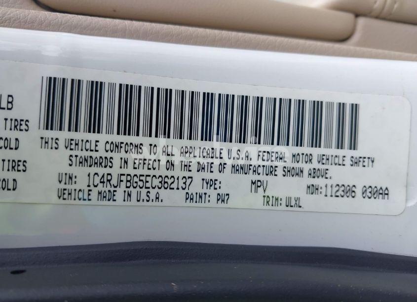 Photo 9 of 2014 Jeep Grand CHEROKEE LIMITED (VIN 1C4RJFBG5EC362137)