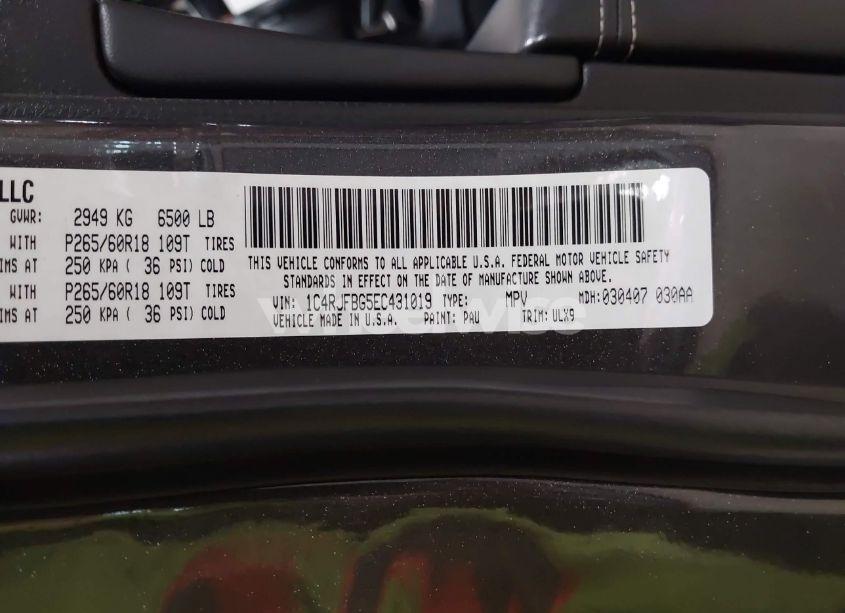 Photo 9 of 2014 Jeep Grand CHEROKEE LIMITED (VIN 1C4RJFBG5EC431019)