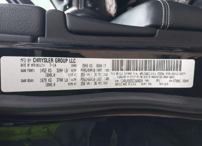 Photo 9 of 2014 Jeep Grand CHEROKEE LIMITED (VIN 1C4RJFBG5EC568624)