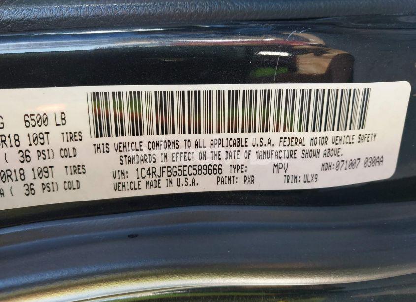 Photo 9 of 2014 Jeep Grand CHEROKEE LIMITED (VIN 1C4RJFBG5EC589666)