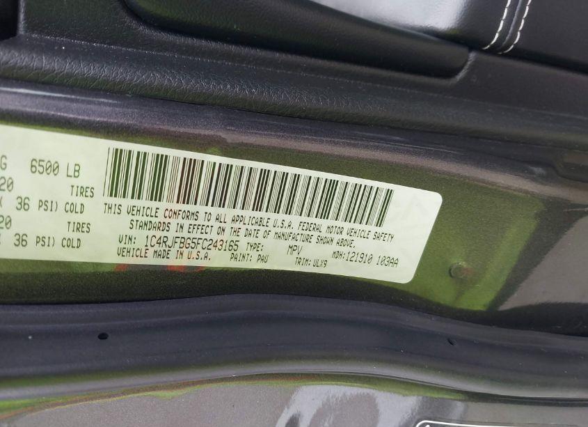 Photo 9 of 2015 Jeep Grand CHEROKEE LIMITED (VIN 1C4RJFBG5FC243165)