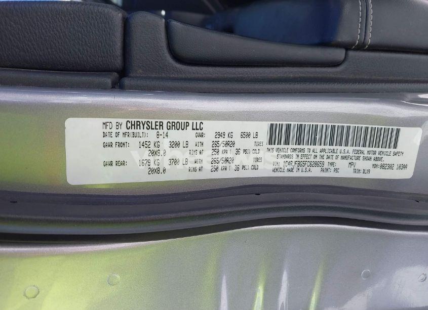 Photo 9 of 2015 Jeep Grand CHEROKEE LIMITED (VIN 1C4RJFBG5FC628659)